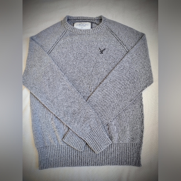 American Eagle Outfitters Other - EUC American Eagle Men's Large Grey Crewneck Sweater, 100% Cotton, Ribbed Hems
